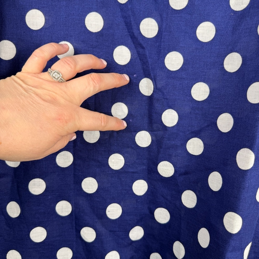 Hester & Orchard Blouse Women's Large Navy White Polka Dot 3/4 Sleeve Pullover - Picture 12 of 15